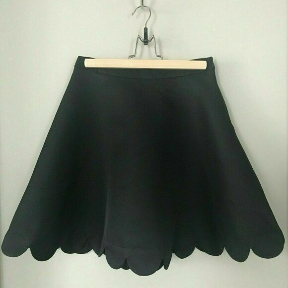 Dresses & Skirts - English Factory Black Scalloped Hem Skirt